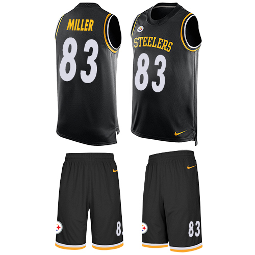 Nike Steelers #83 Heath Miller Black Team Color Men's Stitched NFL Limited Tank Top Suit Jersey